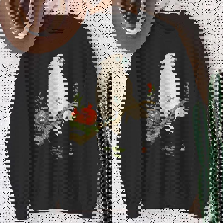 小原 古邨1877年－1945年 、【オウムにザクロ】、日本文化 日本画 スウェットシャツ 年配の女性への贈り物