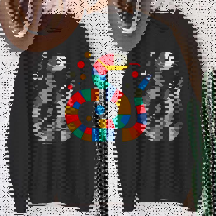 幾何学的 ミニマリズム イラスト ガーター 蛇 爬虫類 スウェットシャツ 年配の女性への贈り物