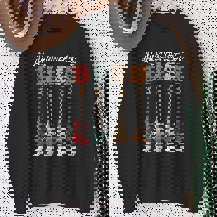 必要なのはベースだけ ベーシストのための有名なクロスウォーク All You Need Is Bass スウェットシャツ 年配の女性への贈り物