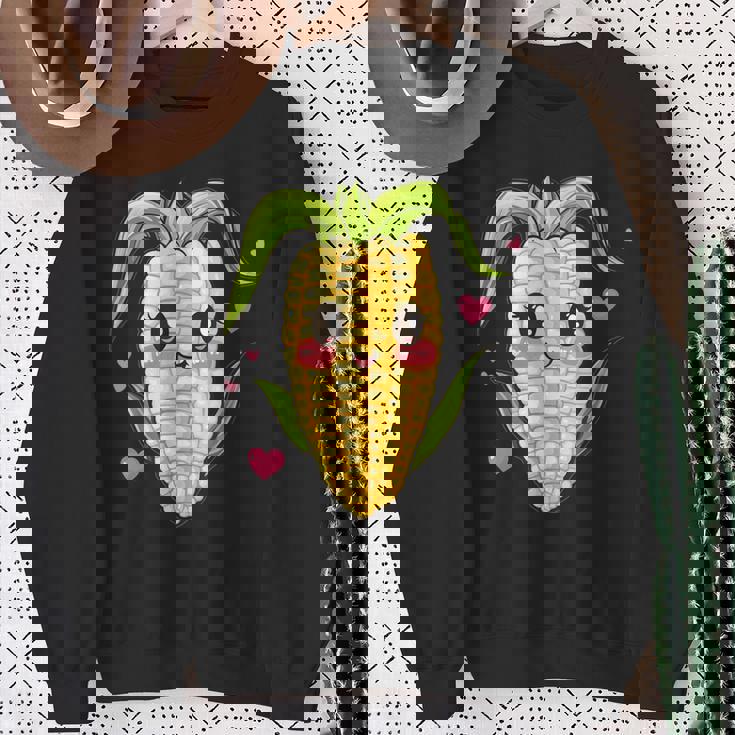 愛らしいかわいいコーンのハート付き。 スウェットシャツ 年配の女性への贈り物