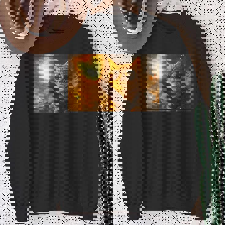 戦車砲身に猫と戦う愛国的な銃の権利 プロガン スウェットシャツ 年配の女性への贈り物