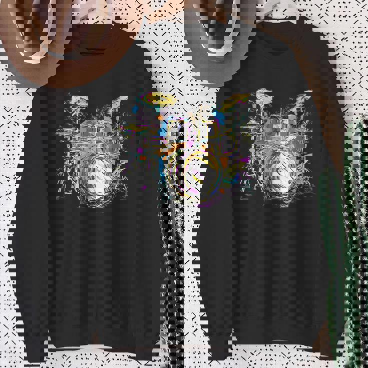 抽象アート ドラム ミュージシャン 音楽バンド 王座 ヌース スウェットシャツ 年配の女性への贈り物