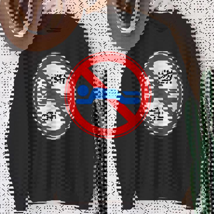 挫折禁止 標識 左折禁止 個性的 面白い ネタ ギャグ ボケ 笑える スウェットシャツ 年配の女性への贈り物