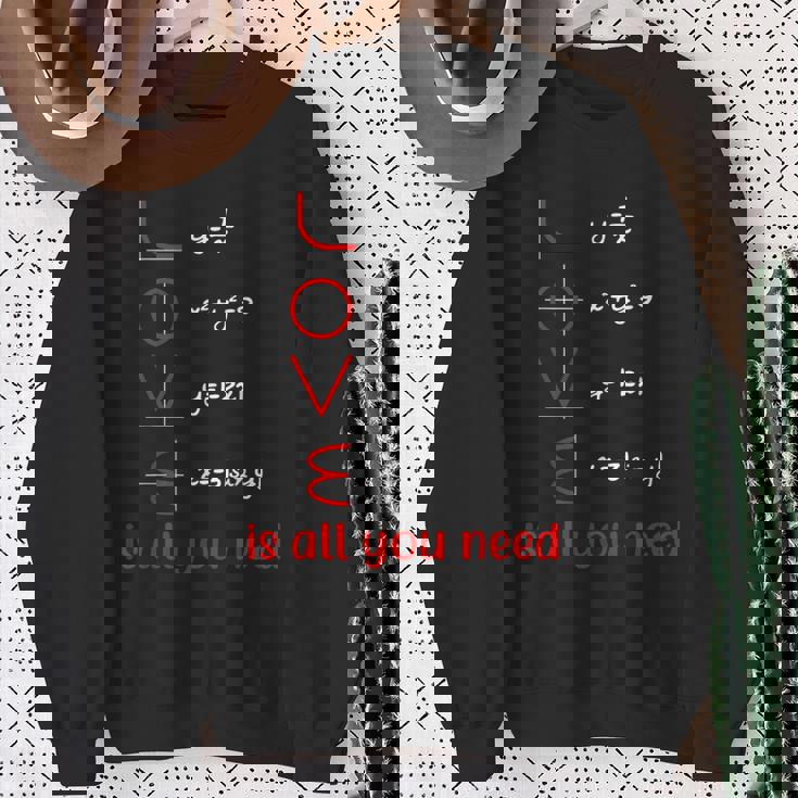 数学 Love Is All You Need グラフ数学教師 スウェットシャツ 年配の女性への贈り物