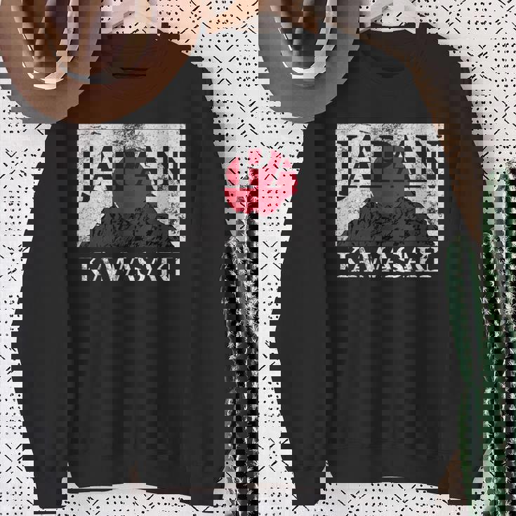 日本 カワサキ 富士山 旗 スウェットシャツ 年配の女性への贈り物