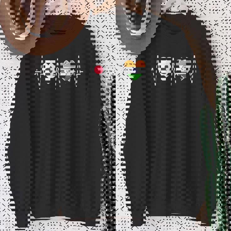 日本とインド インドの国旗 国旗 スウェットシャツ 年配の女性への贈り物