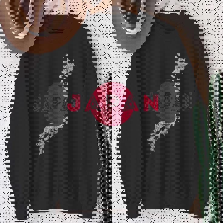 日本の地図と旗 日本のお土産 スウェットシャツ 年配の女性への贈り物