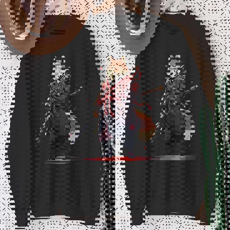 日本の柴犬浮世絵 アニメ 刀 おもしろい 日本の芸術 スウェットシャツ 年配の女性への贈り物