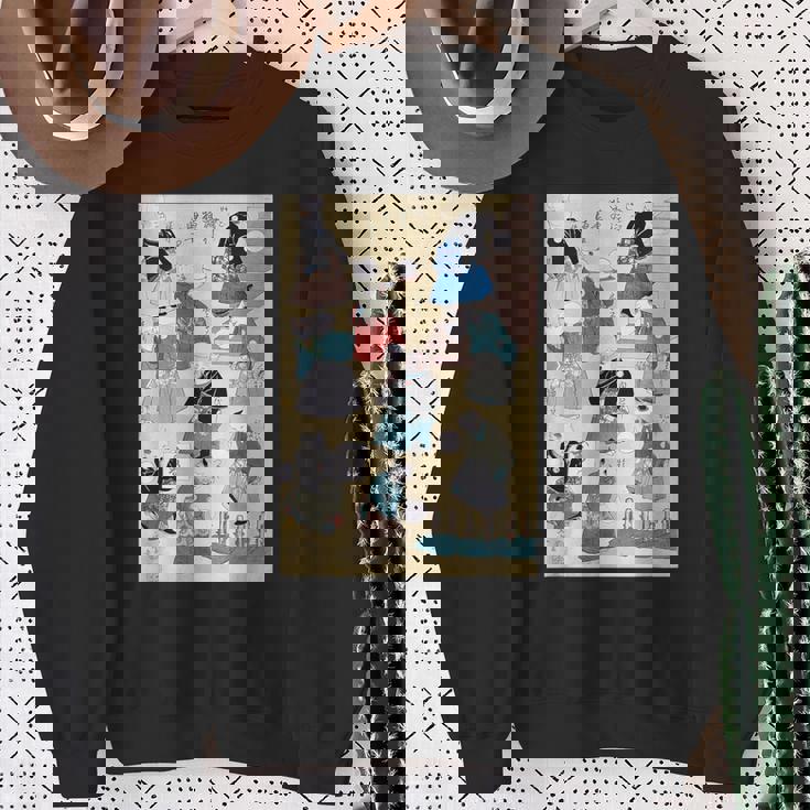 日本の猫 歌川国芳 流行猫の曲鞠 ヴィンテージ浮世絵 芸術の美的 日本の伝統美術 スウェットシャツ 年配の女性への贈り物