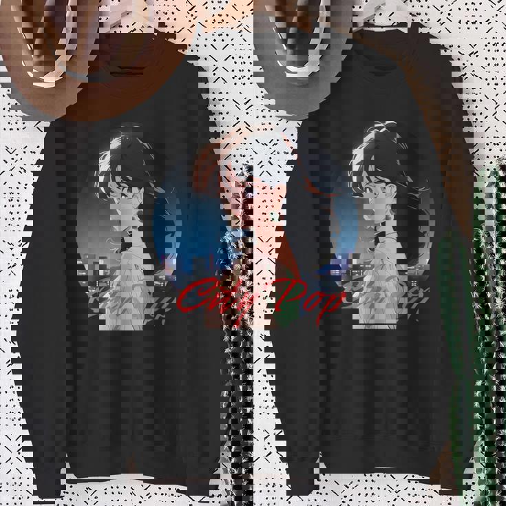 日本アニメ風 シティポップガール スウェットシャツ 年配の女性への贈り物