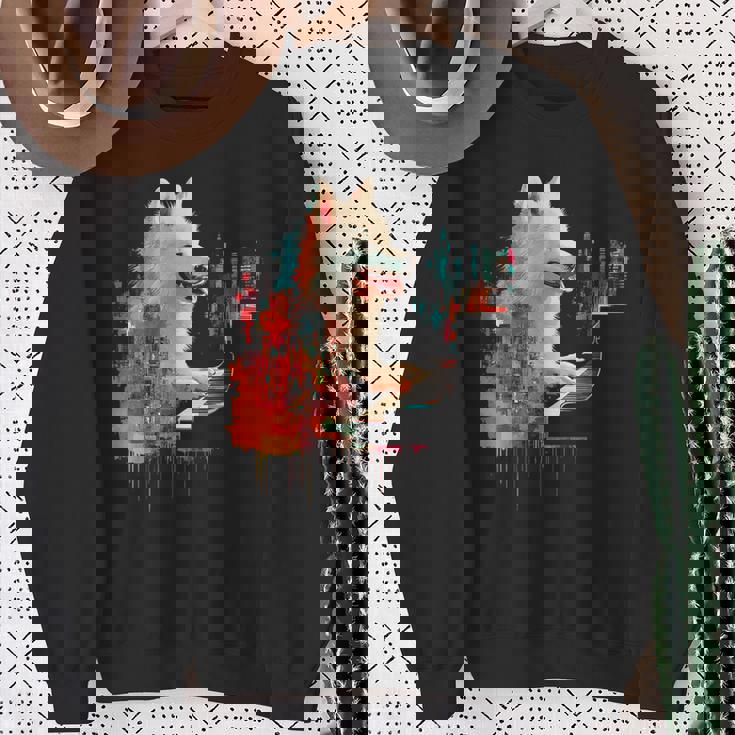 日本スピッツ 犬 モチーフ ペット 幾何学 日本スピッツ スウェットシャツ 年配の女性への贈り物