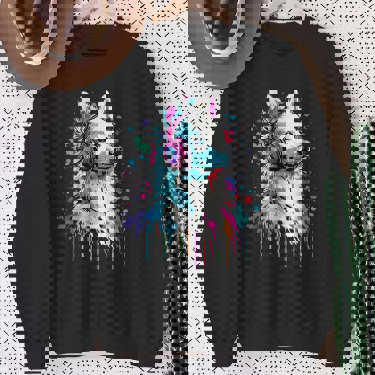 日本スピッツ好き ヘッドフォン装着 おもしろい 日本スピッツ スウェットシャツ 年配の女性への贈り物