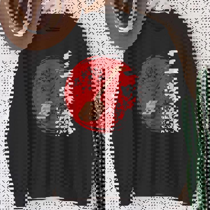 日本三味線 伝統楽器 スウェットシャツ 年配の女性への贈り物