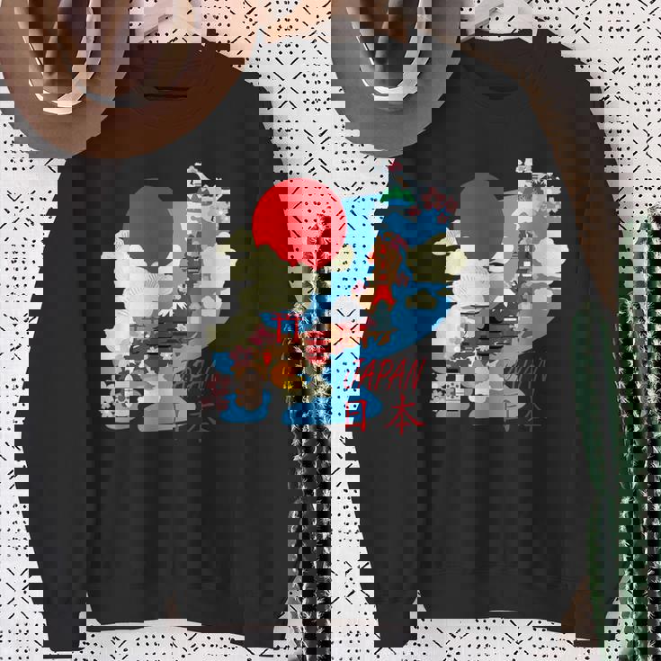 日本地図日本 涼しいのお土産 スウェットシャツ 年配の女性への贈り物