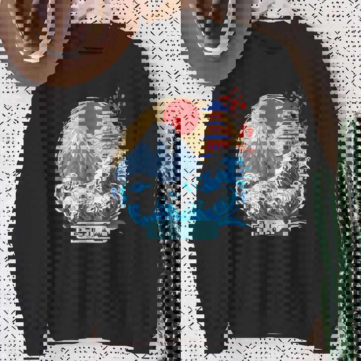 日本山 富士 大波 神奈川 日本 ヴィンテージアート スウェットシャツ 年配の女性への贈り物