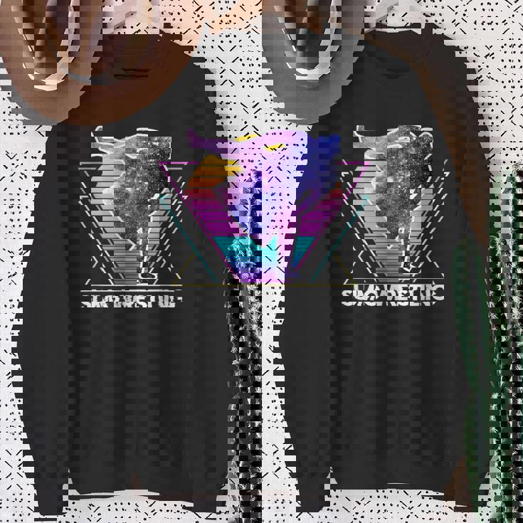 日本相撲 レトロベイパーウェイブ90s 相撲リンガー スウェットシャツ 年配の女性への贈り物