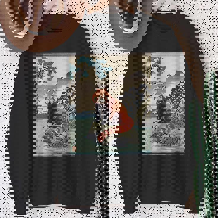 日本美術 レッサーパンダ 京斎 ヴィンテージ 日本 作品 スウェットシャツ 年配の女性への贈り物