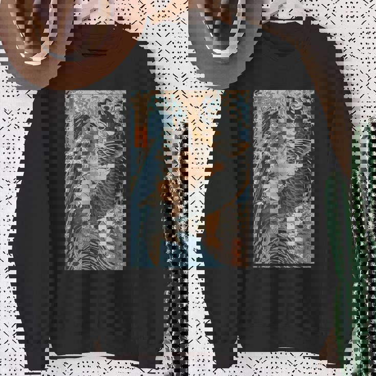 日本美術 戦闘機 相撲 鯉 海波 国吉 浮世絵 スウェットシャツ 年配の女性への贈り物