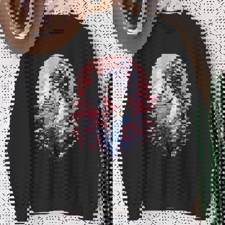 日本美術 浮世絵 アニメ 芸者 桜 富士山 スウェットシャツ 年配の女性への贈り物