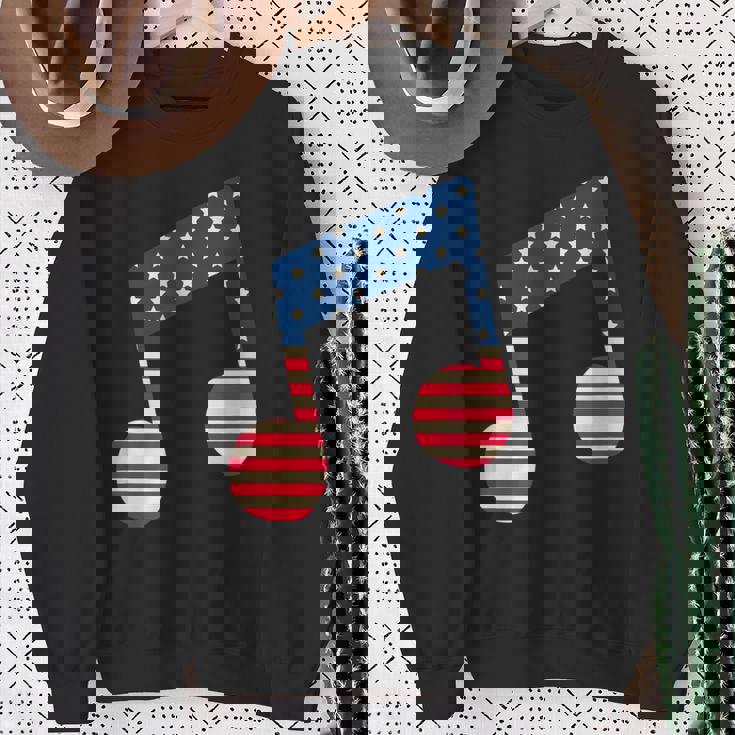 星条旗 アメリカ国旗 音符 スウェットシャツ 年配の女性への贈り物