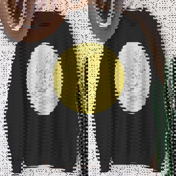 月 に映る 鳥獣戯画 兎 デザイン ウサギ うさぎ メンズ レディース キッズ 和風 和柄 グラフィック スウェットシャツ 年配の女性への贈り物