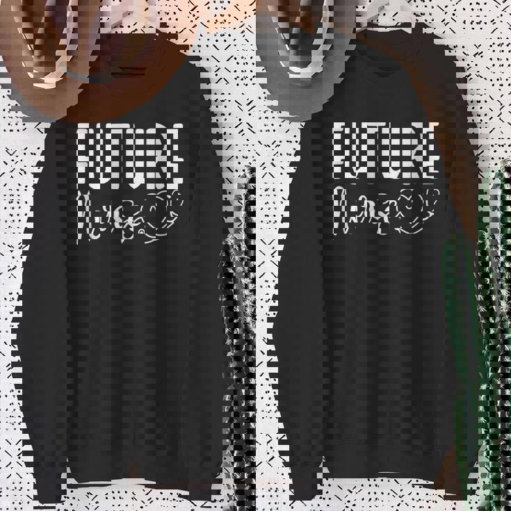 未来看護師 看護学校 大学院生 スウェットシャツ 年配の女性への贈り物