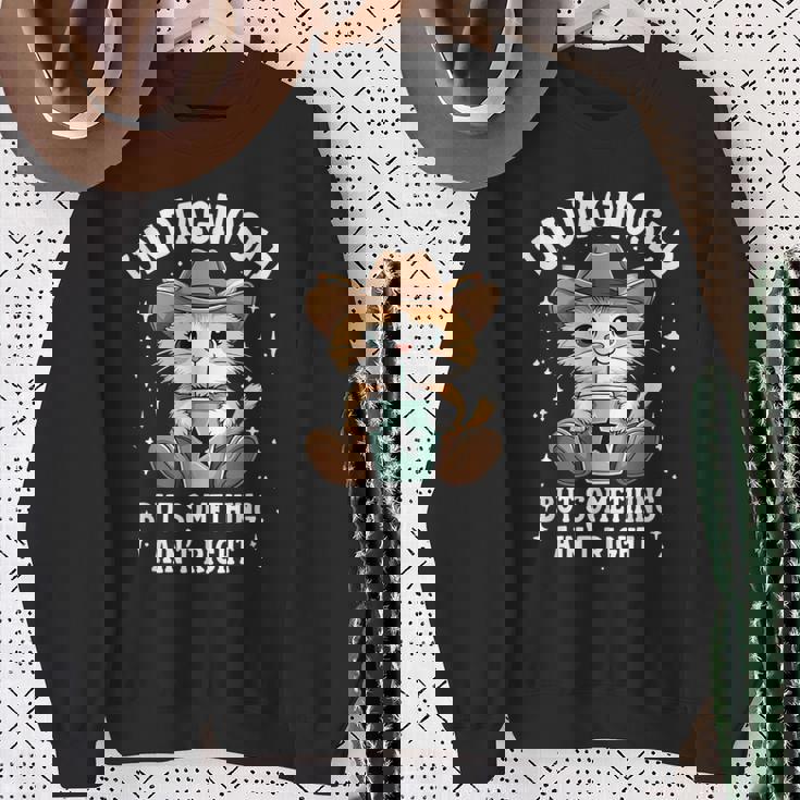 未診断だけど何かが違う猫ユーモア スウェットシャツ 年配の女性への贈り物