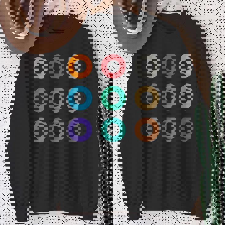 東京の地下鉄 カラー 色 マーク 丸【電車ファン】鉄道【変なtシャツ屋さん】メトロ 面白い ポップ スウェットシャツ 年配の女性への贈り物