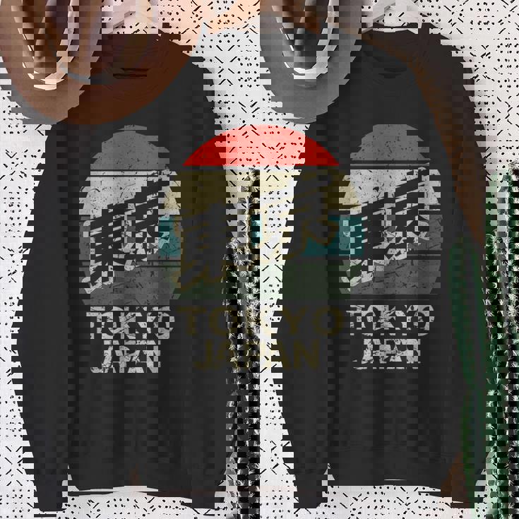 東京ジャパン 漢字 円形 レトロ サンセット スウェットシャツ 年配の女性への贈り物