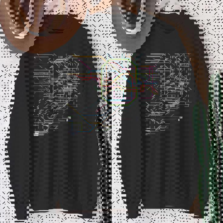 東京電車線路チャートユニセックス親子ペア スウェットシャツ 年配の女性への贈り物