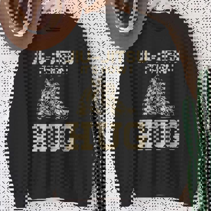 柔術ファイター Its How I Hug スウェットシャツ 年配の女性への贈り物