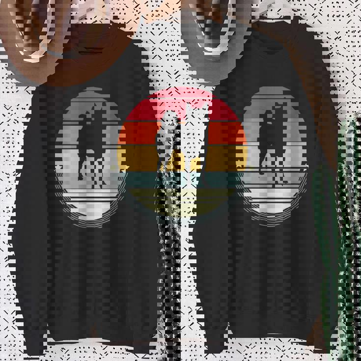 柴犬 シルエット レトロ ヴィンテージ 犬 オーナー レディース メンズ スウェットシャツ 年配の女性への贈り物