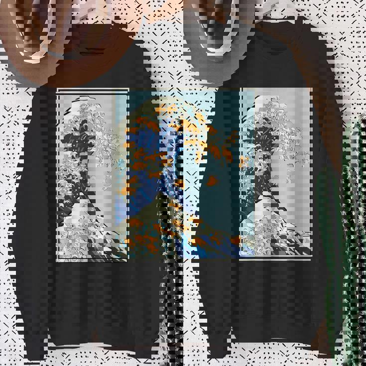 柴犬 大波 日本 神奈川 北斎 犬 動物 スウェットシャツ 年配の女性への贈り物