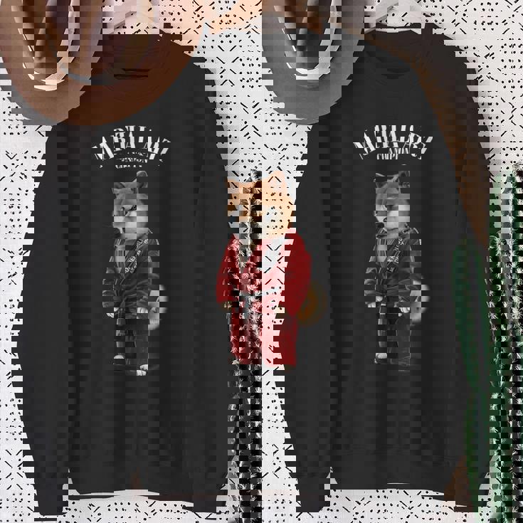 柴犬 柔道空手師 赤柔道師 スウェットシャツ 年配の女性への贈り物