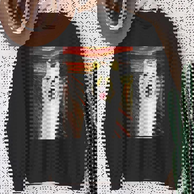 柴犬 面白いtシャツ 犬 ムンクの叫び かわいい メンズ 子供 おもしろ 服 グッズ ネタ わんこ イヌ スウェットシャツ 年配の女性への贈り物