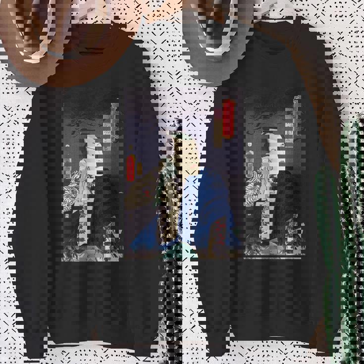 武士 歌舞伎 ヴィンテージ 日本の浮世絵 木版画 スウェットシャツ 年配の女性への贈り物