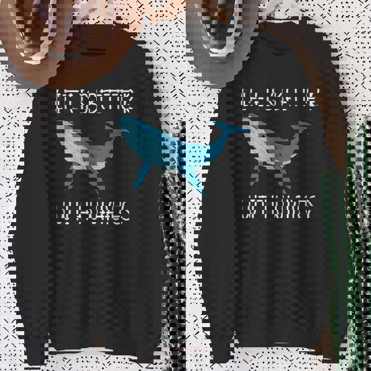 海 自然を愛する人 鯨のいる生活 スウェットシャツ 年配の女性への贈り物