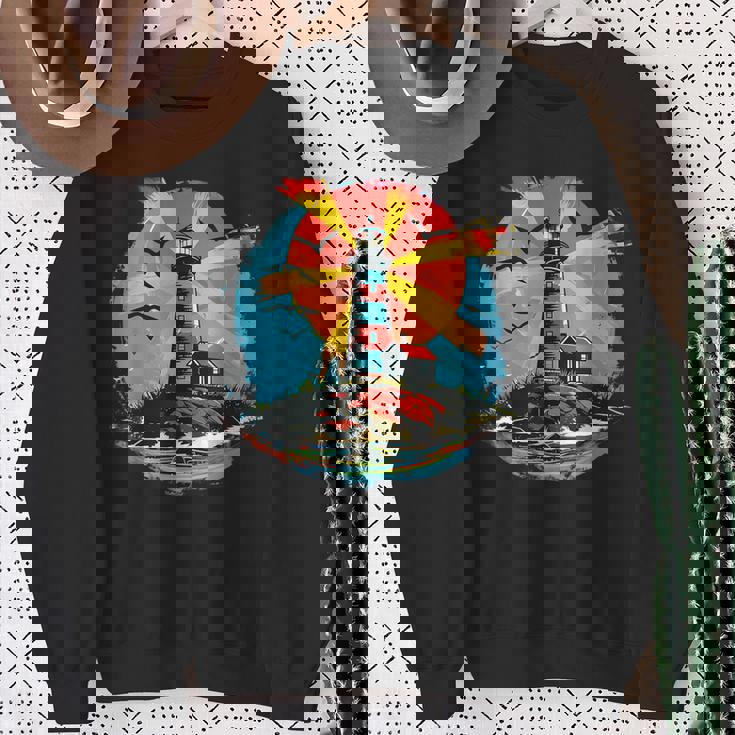 灯台 シーサイド ハウス セーリング 海 ビーチ ボート スウェットシャツ 年配の女性への贈り物