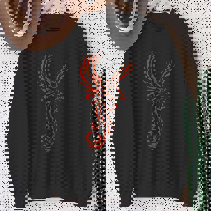 灰のタトゥー部族のモチーフから素晴らしいフェニックス。 スウェットシャツ 年配の女性への贈り物