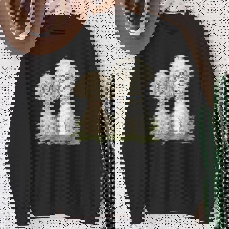 犬 トイプードル かわいい いぬ 子犬 ペット おもしろ 動物 イラスト スウェットシャツ 年配の女性への贈り物