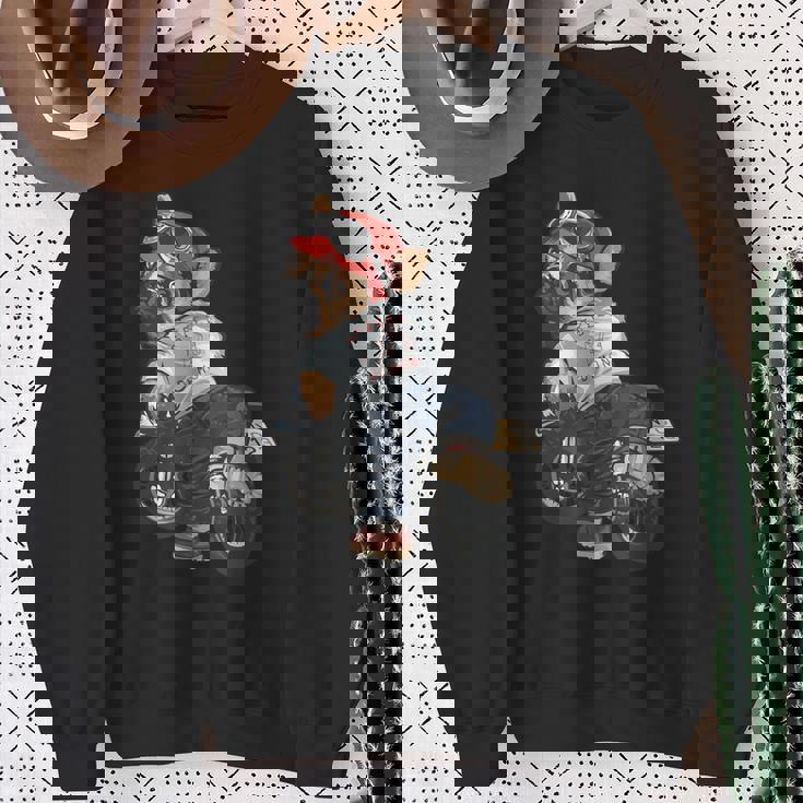 犬 おもしろ バイク オートバイ ライダース バイカー 面白い いぬ スウェットシャツ 年配の女性への贈り物