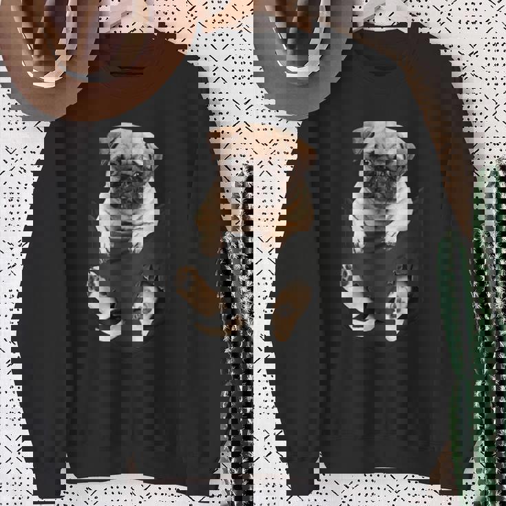 犬好き ギフト パグ イン バッグ スウェットシャツ 年配の女性への贈り物