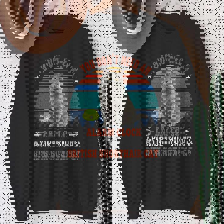 猫 ブリティッシュショートヘア 猫 スウェットシャツ 年配の女性への贈り物