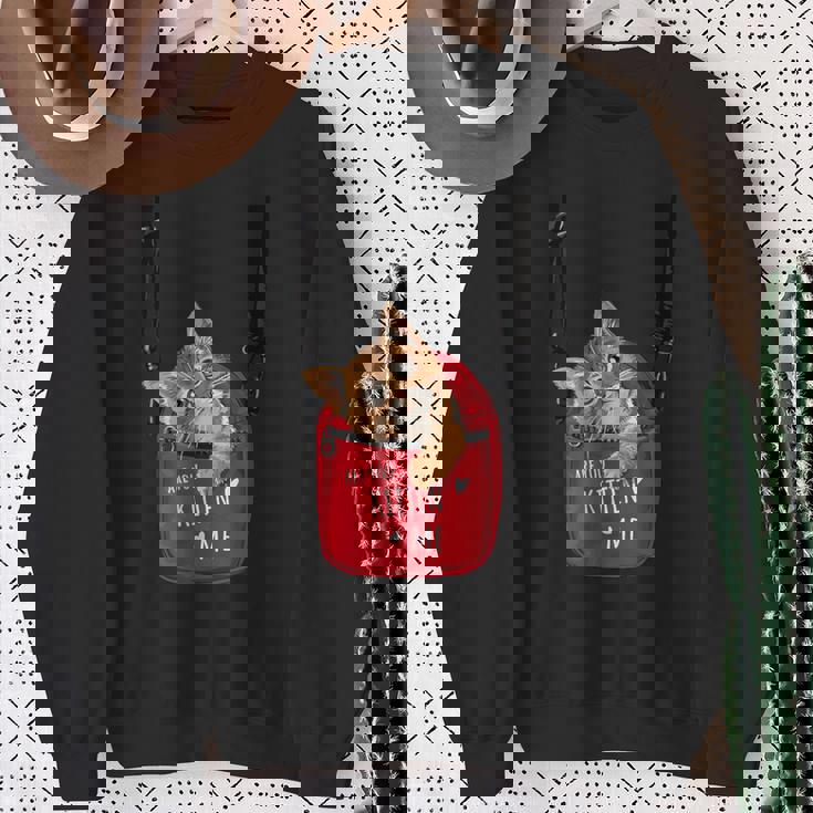 猫 かわいい ポシェット ねこ 面白い ネコ スウェットシャツ 年配の女性への贈り物