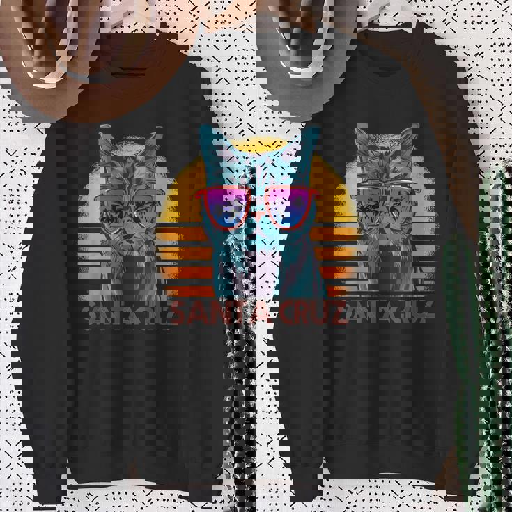 猫 ねこねこ サンタクルーズ カリフォルニア州 レトロ スウェットシャツ 年配の女性への贈り物