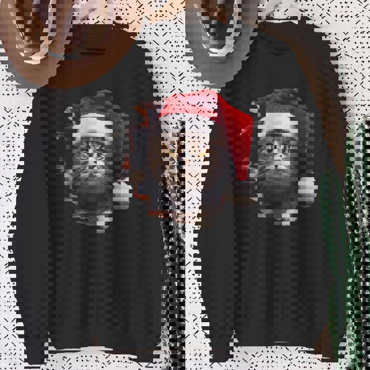 猫 クリスマス クリスマスパーティー スウェットシャツ 年配の女性への贈り物