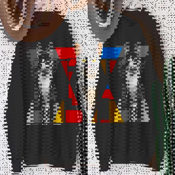 猫 グラフィック ペット アートワーク 猫 スウェットシャツ 年配の女性への贈り物