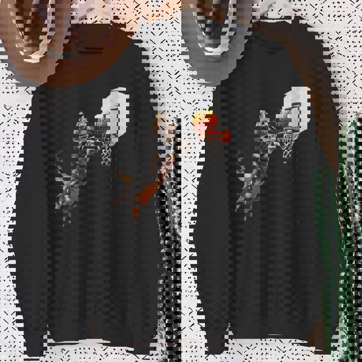 猫 ネコ バスケ 面白いtシャツ 文字入り メンズ おもしろ 面白い 服 おもしろグッズ ネタ 浮世絵 スウェットシャツ 年配の女性への贈り物