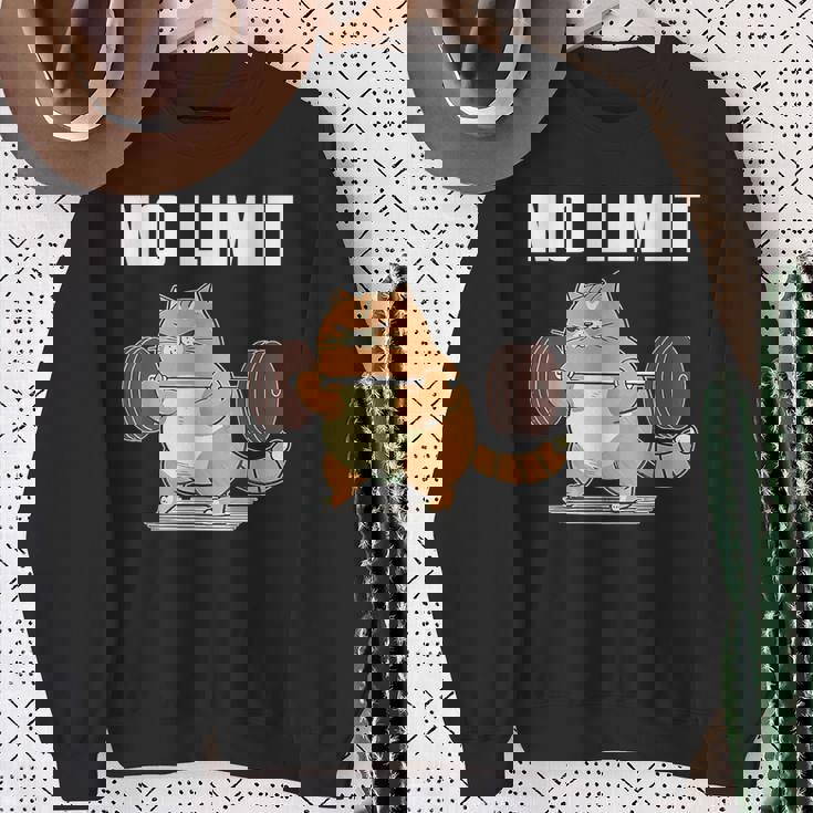 猫 ネコ 面白いtシャツ 筋トレ おもしろ 文字入り 面白い 服 おもしろグッズ 文字tシャツ ネタ ニャンコ メンズ スウェットシャツ 年配の女性への贈り物