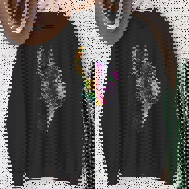 猫 動物 グラフィック アートワーク 猫 スウェットシャツ 年配の女性への贈り物